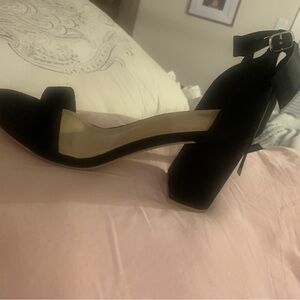 Black Velvet Heels with Bow